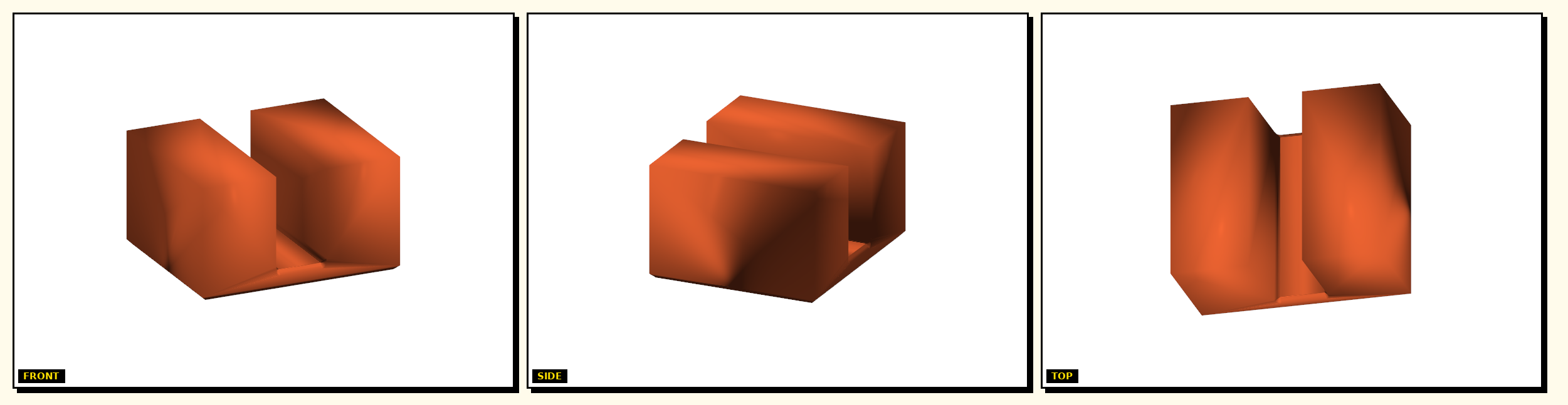 Cable Clip Magnetic — front, side, top views